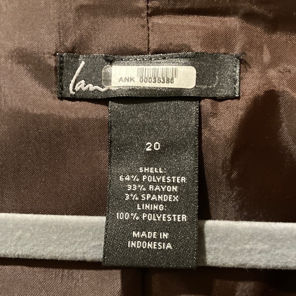 Chocolate brown Lane Bryant collarless blazer - size 20 - Picture 2 of 7